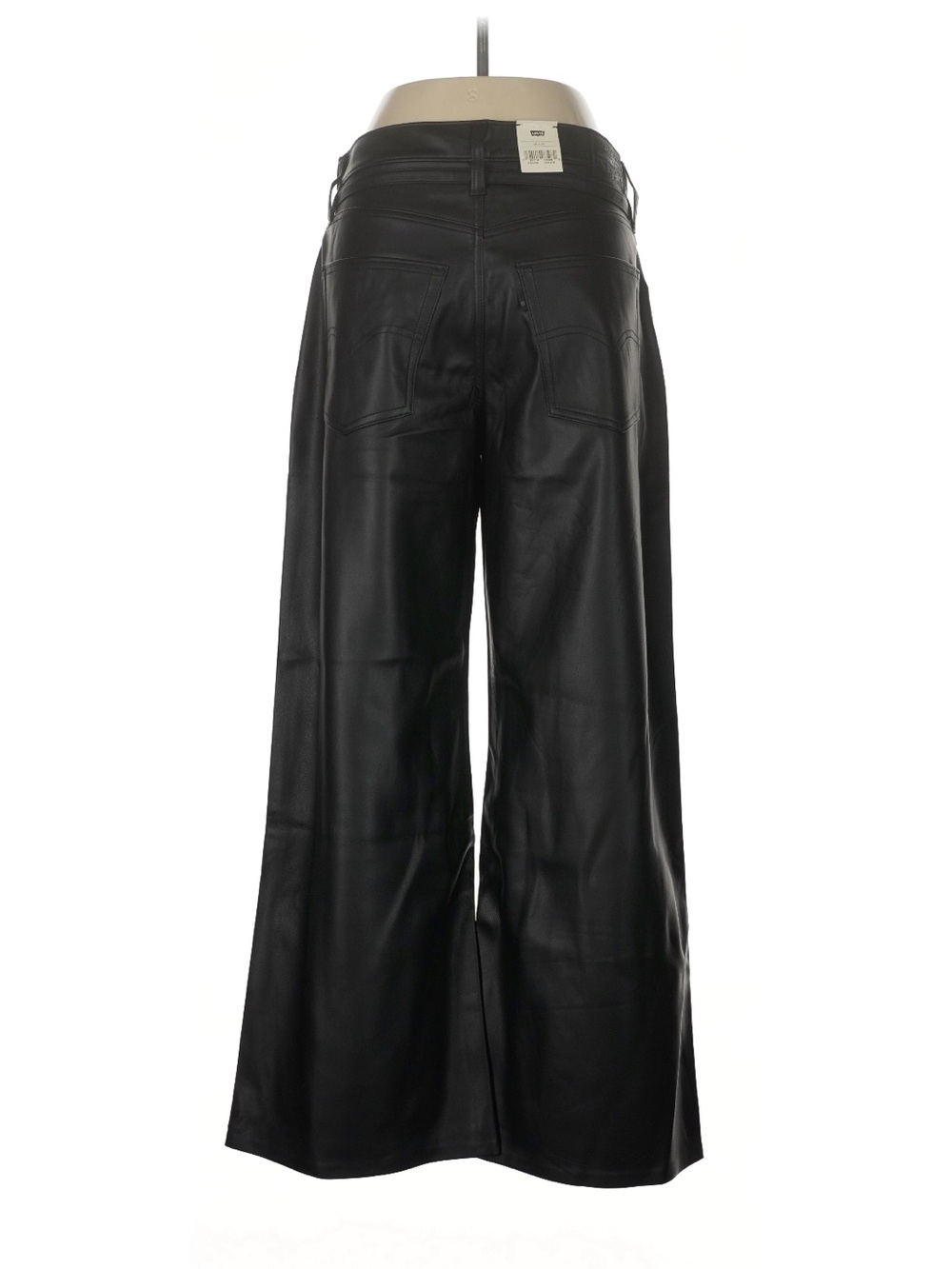 NWT Levi’s Premium Faux Leather Lace Up Wide Leg Pants Black 28 - Picture 2 of 7